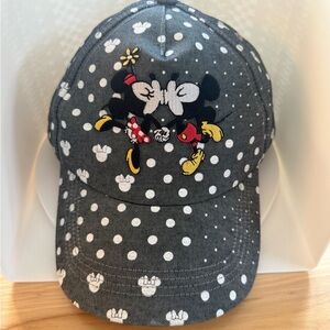 Disney Parks Mickey Minnie Mouse Polka Dot Baseball Cap Adult Adjustable Gray